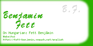 benjamin fett business card